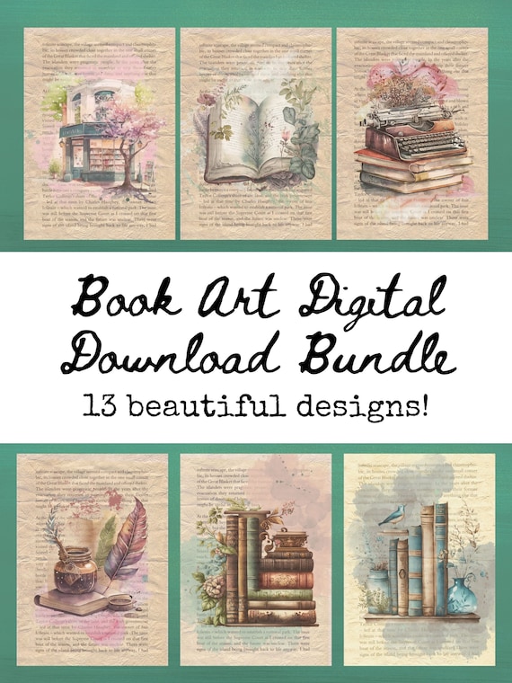 Vintage Prints/vintage Printable/digital Download Book Art/art on