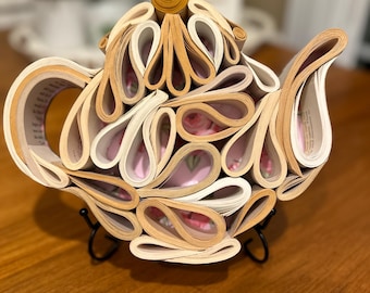 Teapot Book Sculpture, Unique Librarian Gift, Whimsical Tea Lover Art, Upcycled Bookish Decor