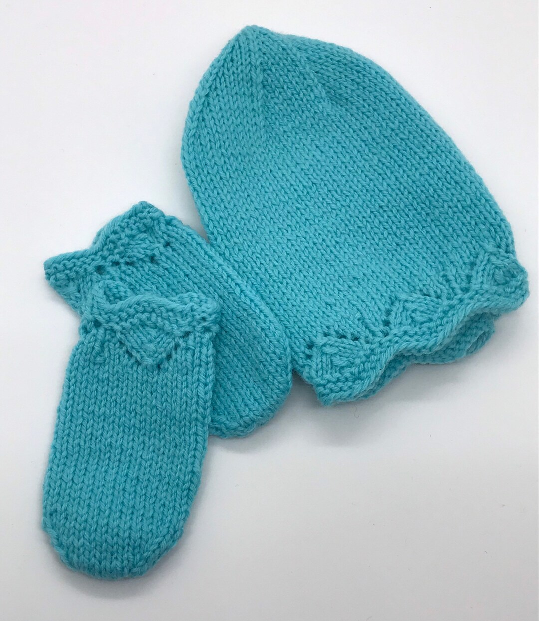 Baby Hat and Mitten Set, Hand Knitted Etsy