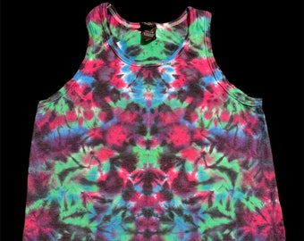 Psychedelic Mirrored tie dye tank top men’s size small