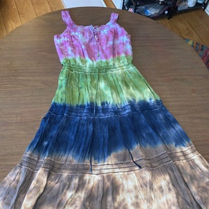 Boho Festival Tie Dye Dress Size 10 made by Dressbarn.