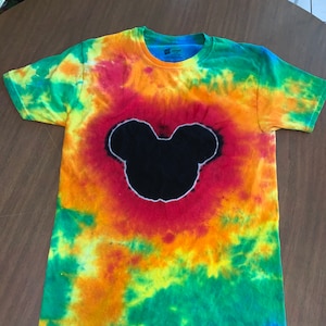 Mickey Inspired Rainbow Tie Dye T-shirt, Adult size Small
