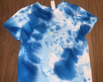 Blue Cloud Tie Dye T-shirt, Youth size 2 2T