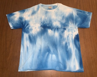Blue Swoop Tie Dye Youth TShirt Size Large