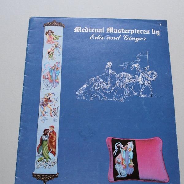 1980 Medieval Masterpieces by Edie and Ginger cross stitch instruction pattern book needlework thread stitch embroidery