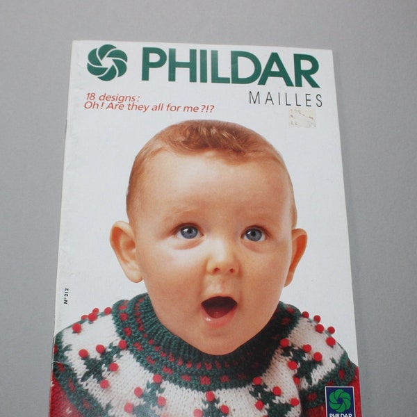 1991 Phildar Mailles 18 modèles de tricot pour bébés livre d'instructions modèles de tricot vêtements pour bébés