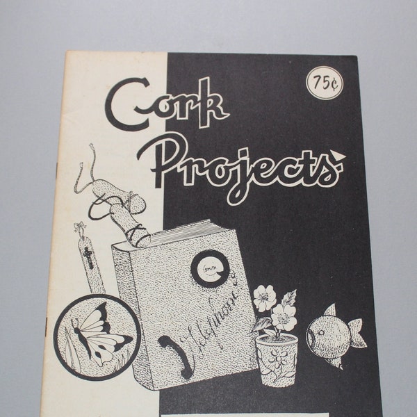 1959 Cork Projects Book Crafts Wall Hangings Home Decor gifts jewelry games lamp shade book cover sandals patterns instructions designs