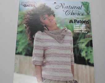 1985 Susan Bates Natural Choice No. 17728 by Patons knitting pattern book instructions fashion sweater designs for women