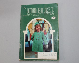 November 1967 The Workbasket magazine Number 2 Volume 33 knit crochet tatting needlecraft knitting patterns instructions design home decor