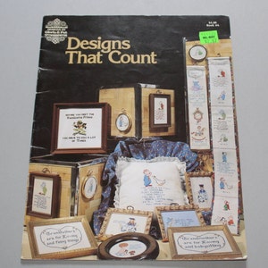 1978 Designs That Count Book No 6 by Gloria Steele & Pat Carson cross stitch instruction pattern book needlework thread stitching embroidery