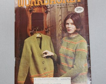 September 1973 The Workbasket magazine Number 12 Volume 38 knit crochet tatting needlecraft knitting patterns instructions design home decor