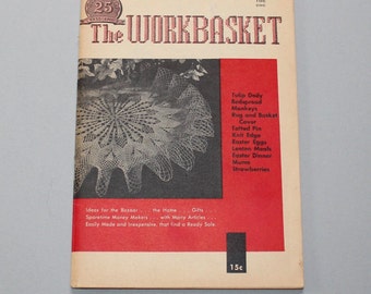 April 1960 The Workbasket magazine Number 7 Volume 25 knit crochet tatting needlecraft knitting patterns instructions designs for home decor