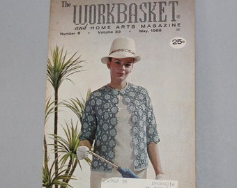May 1968 The Workbasket magazine Number 8 Volume 33 knit crochet tatting needlecraft knitting patterns instructions design home decor