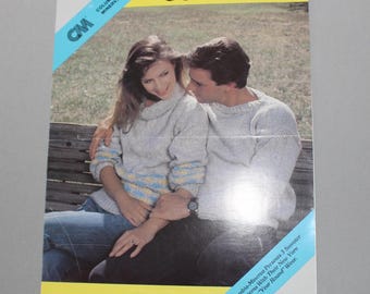 1980s Columbia Minerva Cottrene Sweater Book No. B15171 knitting pattern book womens fashion sweaters instructions designs