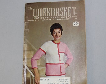 November 1968 The Workbasket magazine Number 2 Volume 34 knit crochet tatting needlecraft knitting patterns instructions design home decor