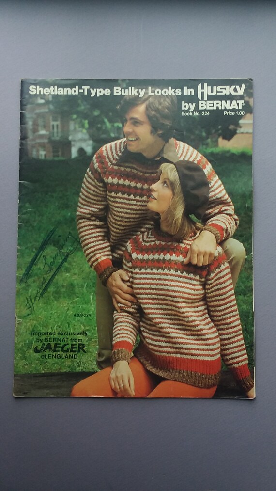 Vintage Bernat Book 224 Shetland Type Bulky Looks From 1976 Knitting Patterns Fashion Sweaters