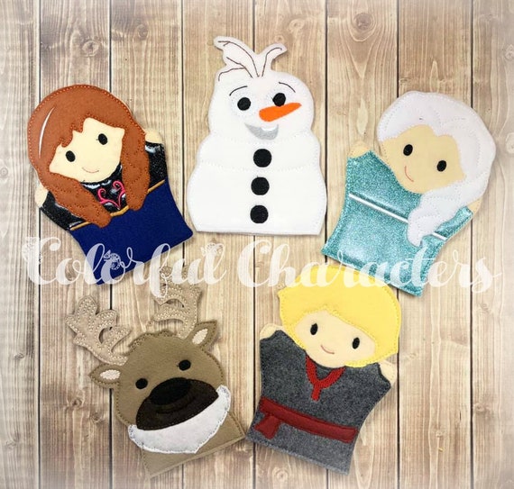 Princess Frozen Hand Puppets, felt toys, party favors, pretend play, party favors Il_570xn