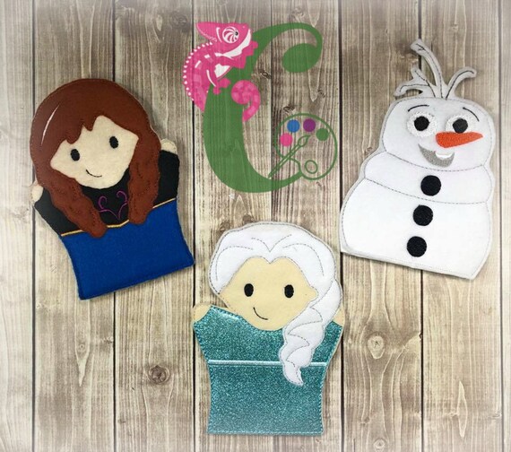 Princess Frozen Hand Puppets, felt toys, party favors, pretend play, party favors Il_570xn