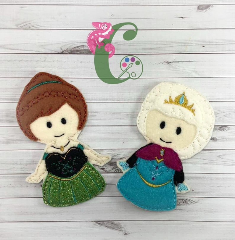 Cold Princess finger puppets stocking stuffers easter basket fillers pretend play felt toys party favors