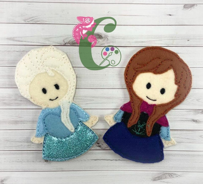 Cold Princess finger puppets stocking stuffers easter basket fillers pretend play felt toys party favors