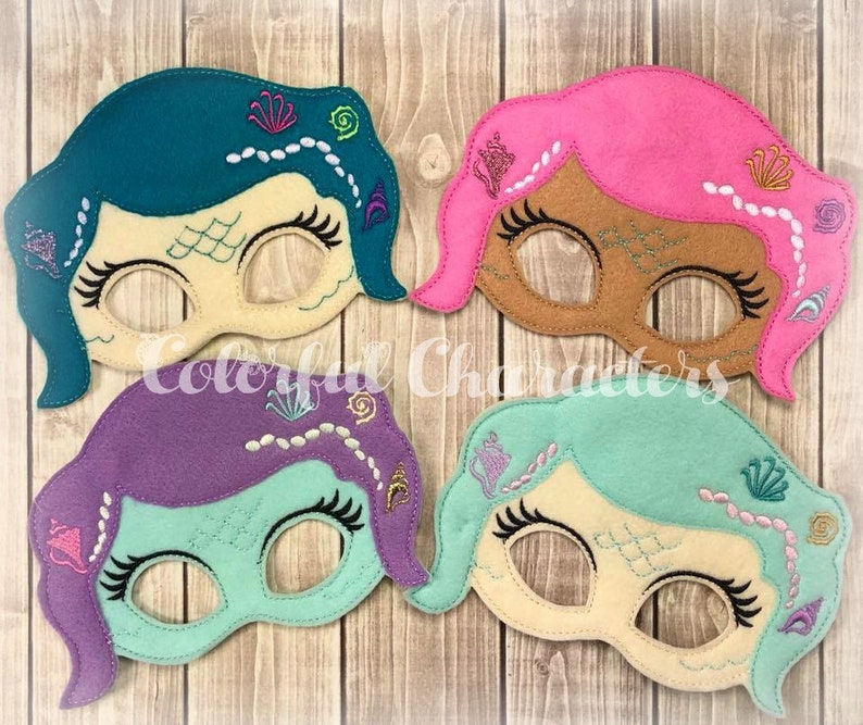 Mermaid masks halloween felt dress up birthday mermaid party made to order party favors