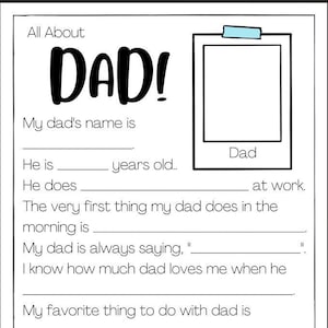 All About Dad Printable