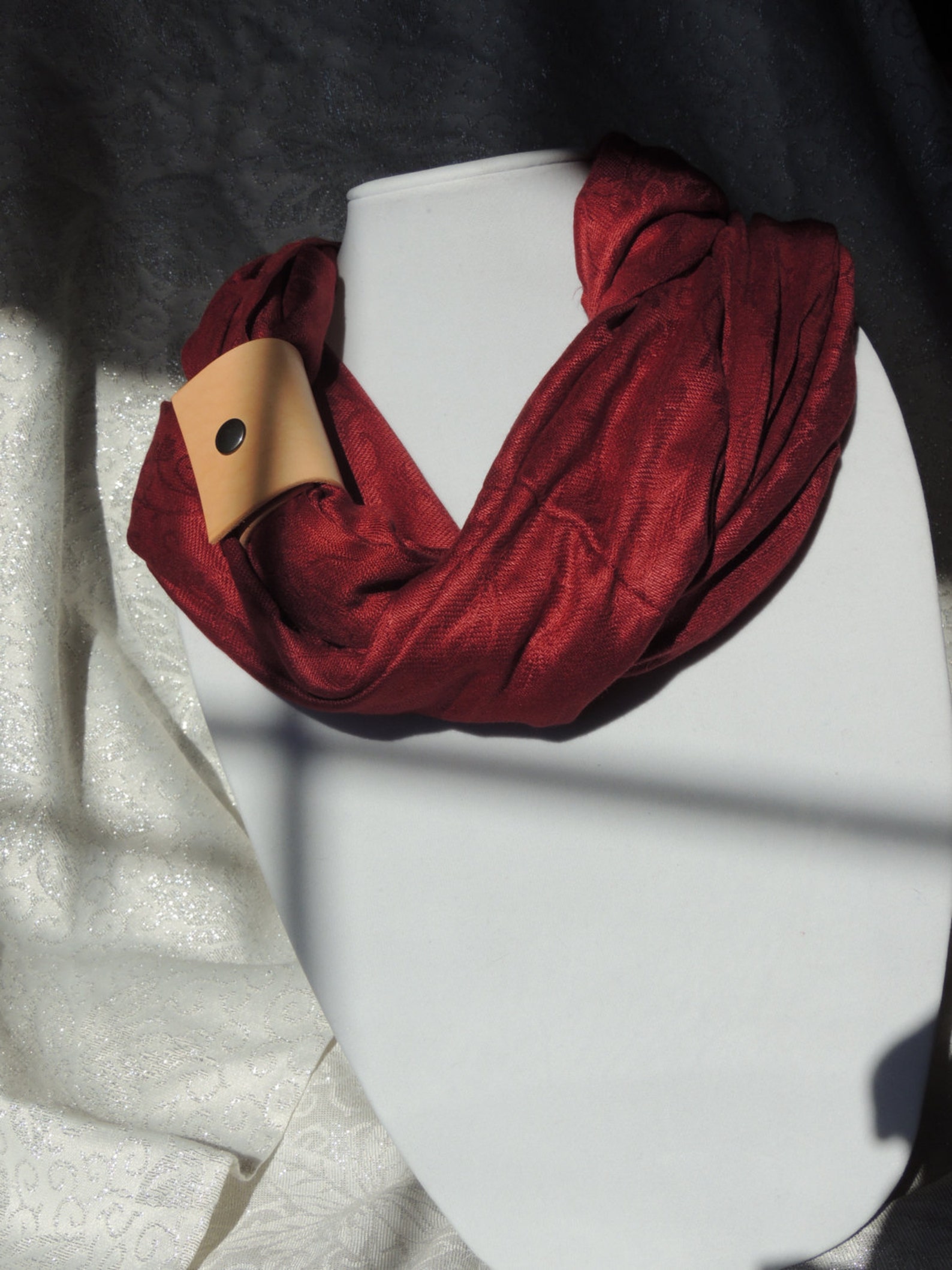 Handmade Leather Scarf Cuff Etsy