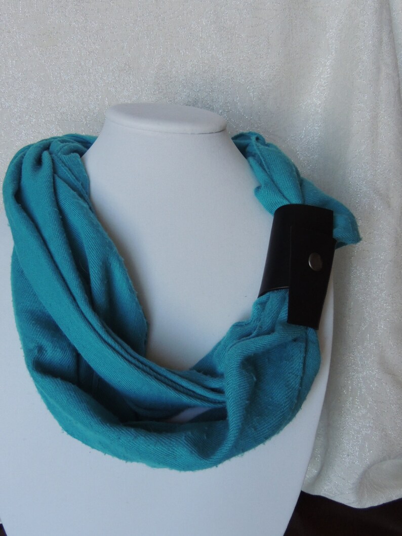 Handmade Leather Scarf Cuff featuring Skewed Design Etsy
