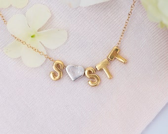 Sentimental Christmas Gifts, Custom Initial Alphabet Letter Necklace, Personalized Christmas Gifts with Family Names, Cute Stocking Stuffer