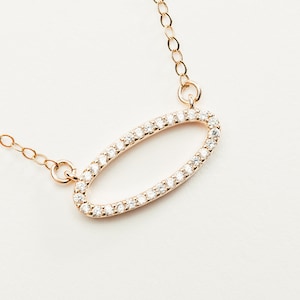 Everyday Rose Gold Oval Necklace, Step Mom Mothers Day Gift from Daughter, Wedding Jewelry Gift for Bridesmaids, Layered Necklace Rose Gold