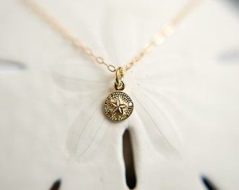 Gold Sand Dollar Necklace, Beach Wedding Bridesmaid Gift, Mother’s Day Gift from Daughter, Gold Sea Life Jewelry, Beach Inspired Keepsake