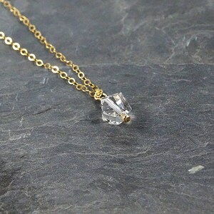 Crystal Charm Gold Necklace for Women, Bridesmaids Jewelry Gift for Wedding Day, Step Mom Mothers Day Gift, Everyday Necklace Layered Gold