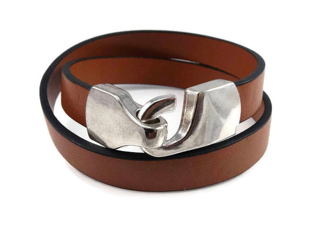 Tan Leather Wrap Bracelet for Women, Step Mom Mothers Day Gift From