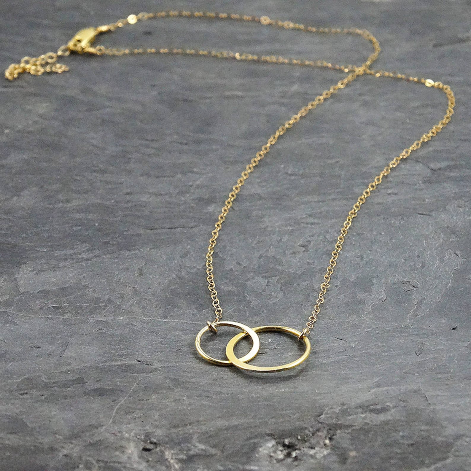Gold Circle Pendant Necklace Women Sister Birthday Gift Step Etsy Ireland