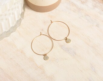 Sparkly Gold-Filled Hoop Earrings, Mothers Day Gift for Mom from Son, Dainty Statement Earrings, CZ Dangle Drop, Birthday Gifts for Daughter