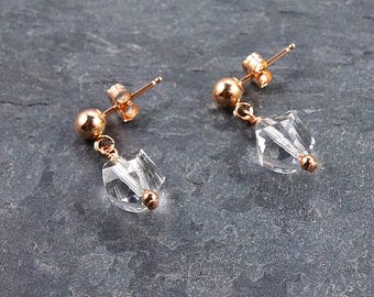 Rose Gold Earrings Stud, Step Mom Mothers Day Gift from Daughter, Sparkly Crystal Earrings Rose Gold, Hostess Gift, Birthday Gifts for Her
