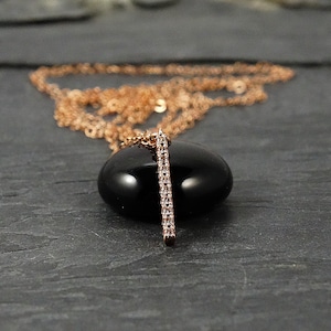 Vertical Bar Layering Long Necklace Rose Gold, Sister Birthday Gift, Step Mom Mothers Day Gift, Dainty Necklace, Everyday Layered Necklace