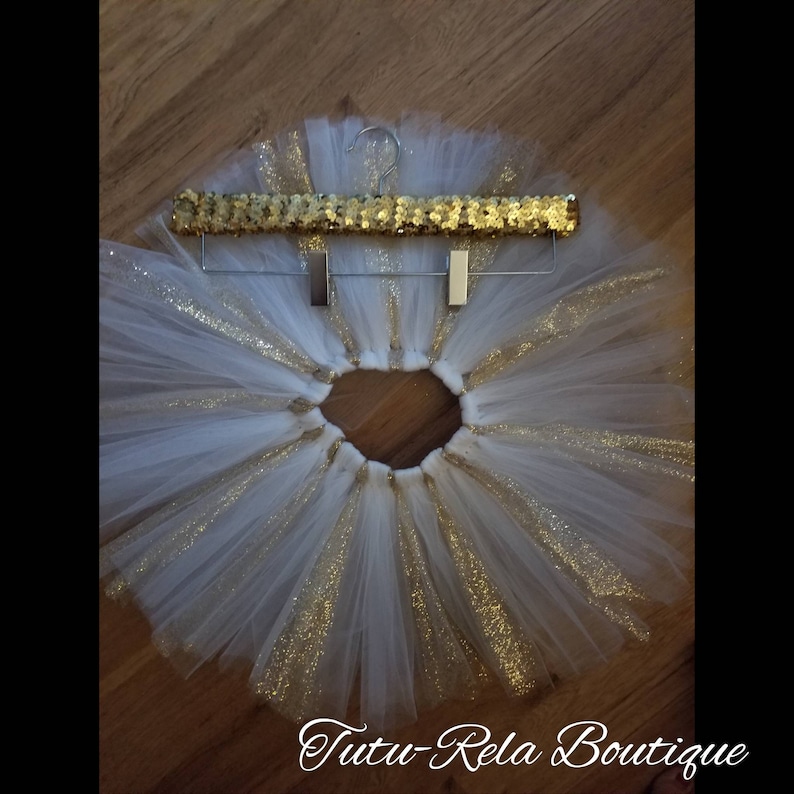 Gold Tutu Glitter Tutu Gold and White Tutu White Tutu Girls Tutu White and Gold Tutu Infant Tutu
