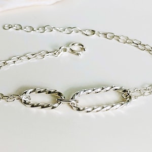 Armband mit ovalen Ringen 925 Silber, minimalistisches Silberarmband - 80% recyceltes Silber - Boho Schmuck