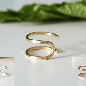 Ear cuff - Gehämmerte Ohrklemme Silber / Gold filled / Roségold filled, Ohrmanschette, Fake Piercing Ohrschmuck, Ohrklammer minimalistisch