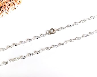 925 silver chain 2.8 mm wide, filigree silver chain with embossed links - necklace 100% recycled silver - minimalist jewelry