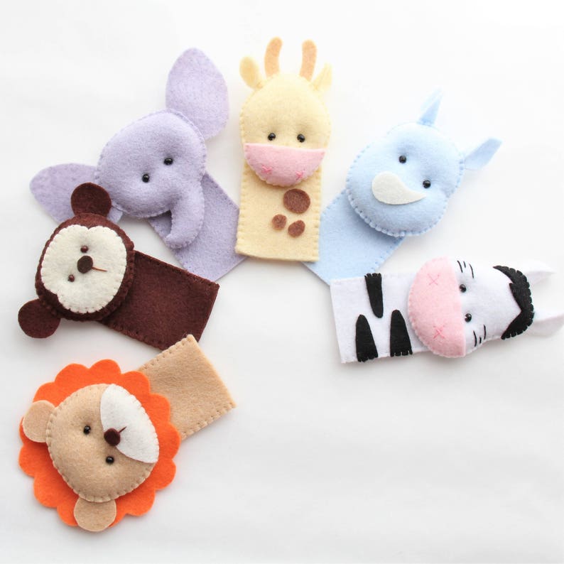 Felt Finger Puppets For Children and Babies Jungle Animal Finger Puppets Kids Felt Toys Safari Animal Finger Puppets Set