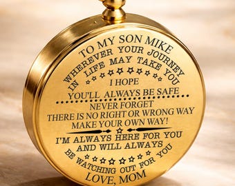 To My Son Compass, Personalized mens Compass, Engraved Compass, To My son gifts, Engraved Compass