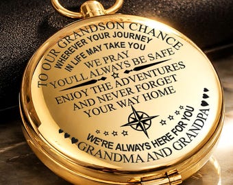 To My Grandson Compass, Engraved Compass, Personalized Gift, To My Son Compass, Personalized Compass,  grandson custom graduation gift