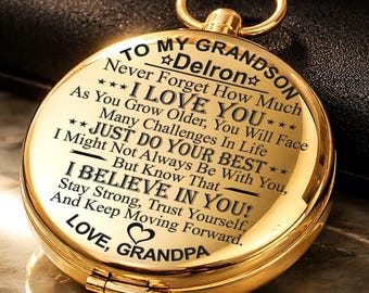 Customized my Grandson Name Engraved Compass Gift From Grandma  Personalized Grandson Birthday Gift