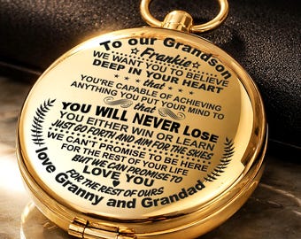 grandson engraved compass, personalized mens compass, mens bonus gift, my grandson custom birthday gift
