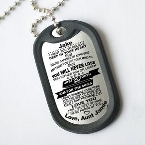 Army name tag Army dog tag pendant Nephew aunt bonus gift Custom Dog tag Pendant Necklace Son Gift From mom gifts idea for him best man gift