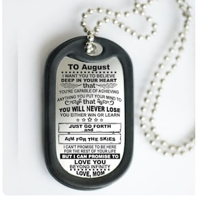 To my son mom dad gift, mens army Dog Tag, custom name Necklace mom dad gift idea, Personalized Family Gift to my nephew bonus mom gifts
