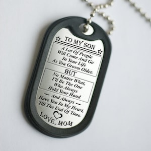 Custom Men's dog tag, Men's Pendant Necklace, Mens jewelry, Laser engraving son daughter Necklace, Gift for Him, Holiday  custom dog tag