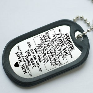 To my son Dog tag, To My Son Pendant Necklace, Son Gift From Mum, grandson pendant necklace, gift for son, son gift, gifts for him boys gift